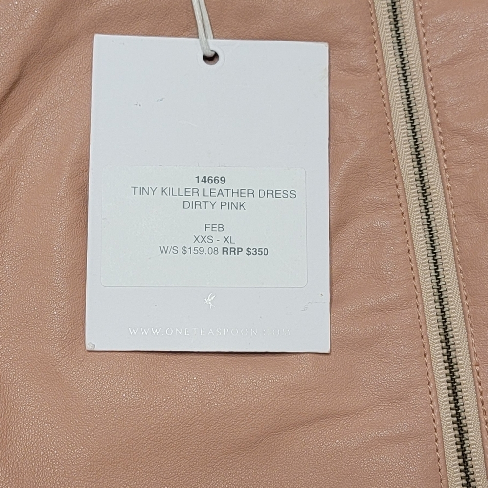 $350 NWT ONE TEASPOON LEATHER DRESS - Picture 3 of 4
